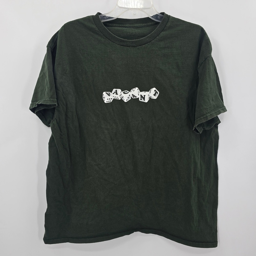 Vacant Dice Graphic T-Shirt Mens XL Dark Green Short Sleeve Streetwear Tee